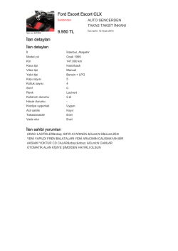 Ford Escort Escort CLX 9.950 TL İlan detayları