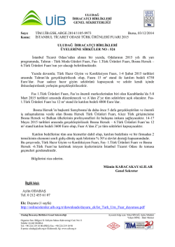 İSTANBUL TİCARET ODASI T&Uuml;RK &Uuml;R&Uuml;NLERİ FUARI 2015