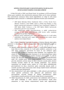 EĞİTİM Y&Ouml;NETİCİLERİ VE DENETİCİLERİ İLE İLGİLİ KANUN