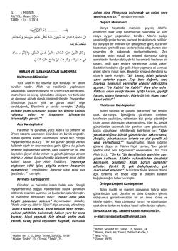 Haram ve G&uuml;nahlardan Sakınmak