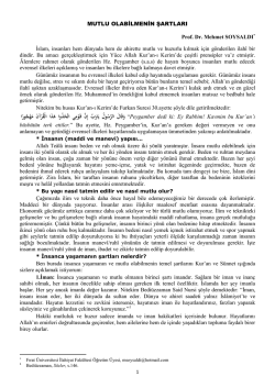 Mutlu Olabilmenin Şartları