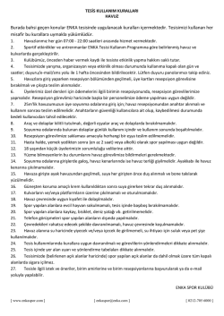 y&uuml;zme havuzları kullanım kuralları