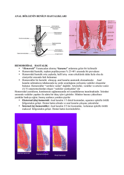 ANAL BÖLGENİN BENİGN HASTALIKLARI HEMOROİDAL HASTALIK