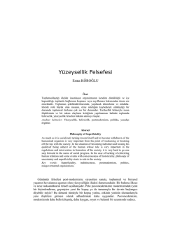 Y&uuml;zeysellik Felsefesi