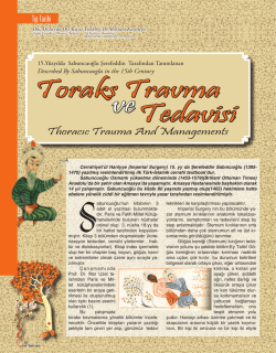 Toraks Travma ve Tedavisi