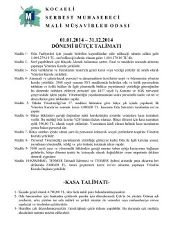 01.01.2014 &ndash; 31.12.2014 d&ouml;nemi b&uuml;t&ccedil;e talimatı