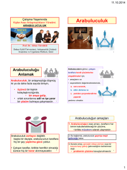 Kişiler Arası Anlaşmazlıkların Y&ouml;netimi: M&Uuml;ZAKERE