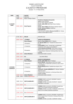 &ccedil;alıştay programı - İslami İlimler Fak&uuml;ltesi