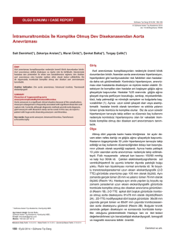 İntramuraltromb&uuml;s İle Komplike Olmuş Dev