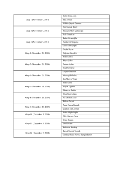 Grup 1 (November 7, 2014) Eyl&uuml;l Sena Atay Eda Arslan Nil&uuml;fer