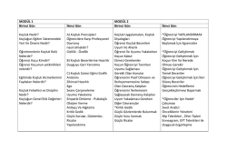 MOD&Uuml;L 1 MOD&Uuml;L 2 Birinci G&uuml;n İkinci G&uuml;n Birinci G&uuml;n İkinci G&uuml;n