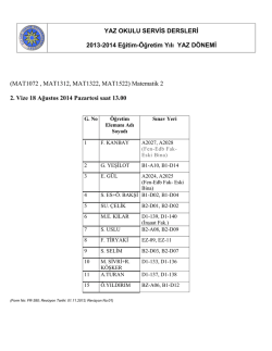 (MAT1072 , MAT1312, MAT1322, MAT1522) Matematik 2 2. Vize 18