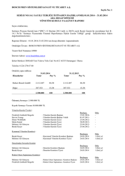 31.03.2014 Ara D&ouml;nem Faaliyet Raporu