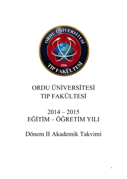 2014-2015 Eğitim-&Ouml;ğretim Yılı D&ouml;nem II Ders