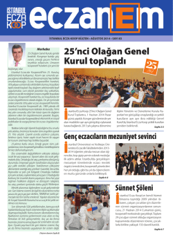 Eczanem B&uuml;lten 83 - İstanbul Ecza Koop