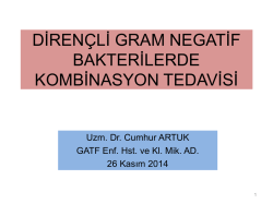 &Ccedil;oklu İla&ccedil; Diren&ccedil;li Gram Negatif Baktelerilerde Kombine