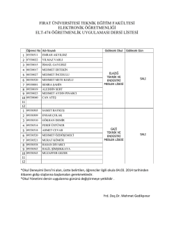 2013-14 &Ouml;ğretim yılı EĞT 474 &Ouml;ğretmenlik Uygulaması