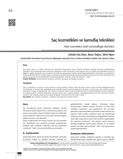 Saç kozmetikleri ve kamuflaj teknikleri