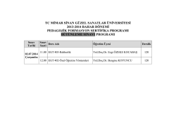 2013-2014 bahar dönemi pedagojik formasyon sertifika programı