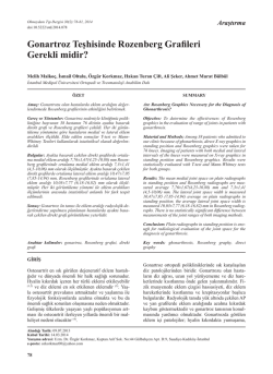 Gonartroz Teşhisinde Rozenberg Grafileri Gerekli