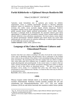 Farklı K&uuml;lt&uuml;rlerde ve Eğitimsel S&uuml;re&ccedil;te Renklerin Dili Language of