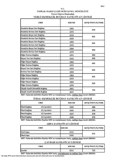 Fiyat Listesi