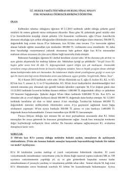 (TEK-2.ÖĞRETİM) FİNAL SINAVI CEVAP ANAHTARI