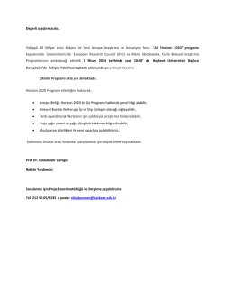AB Horizon 2020 - Başkent &Uuml;niversitesi