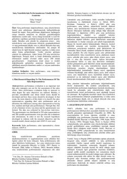 Satış Temsilcilerinin Performanslarına Y&ouml;nelik Bir Pilot Araştırma