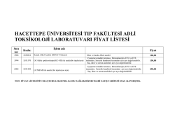 Adli Toksikoloji Ücret Listesi