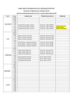 İşletme Tezli Y&uuml;ksek Lisans - Sosyal Bilimler Enstit&uuml;s&uuml;