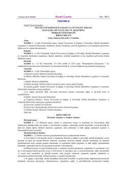 Sel&ccedil;uk &Uuml;niversitesi İş Sağlığı ve G&uuml;venliği, Meslek Hastalıkları