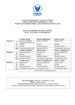2014-2015 Akademik Yılı Kitap Listesi
