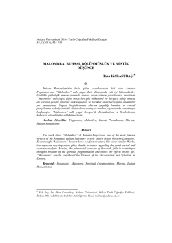 MALOMBRA: RUHSAL B&Ouml;L&Uuml;NM&Uuml;ŞL&Uuml;K VE MİSTİK D&Uuml;Ş&Uuml;NCE