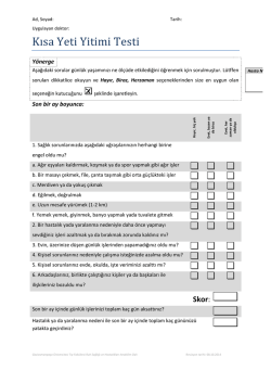 Kısa Yeti Yitimi Testi