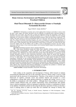 Home Literacy Environment and Phonological Awareness Skills in