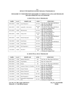 Muhasebe ve Vergi Uygulamaları - Düzce Üniversitesi Çilimli