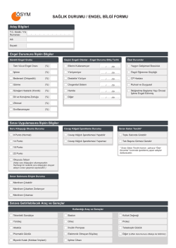 sağlık durumu / engel bilgi formu