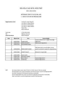 2013 g&uuml;z bitirme sunum programı - Bilgisayar M&uuml;hendisliği B&ouml;l&uuml;m&uuml;