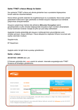 Sahte TTNET e-fatura Mesajı ile Saldırı Sahte e