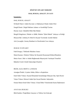 D&Uuml;Ş&Uuml;NEN SİYASET DERGİSİ HAK, HUKUK, ADALET | 29. SAYI