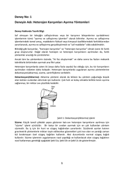 Deney No 1-Heterojen Karışımların Ayrılması