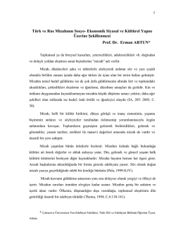 Ekonomik Siyasal ve K&uuml;lt&uuml;rel Yapısı &Uuml;zerine Şekillenmesi