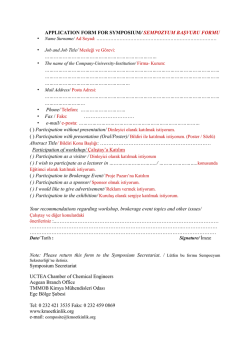 APPLICATION FORM FOR SYMPOSIUM