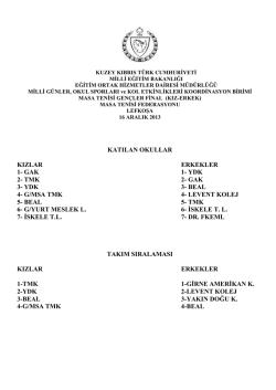 KATILAN OKULLAR KIZLAR ERKEKLER 1- GAK 1- YDK 2