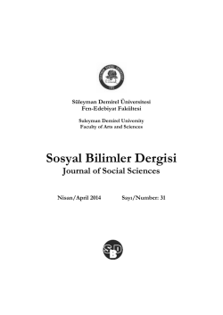 Sosyal Bilimler Dergisi - S&uuml;leyman Demirel &Uuml;niversitesi