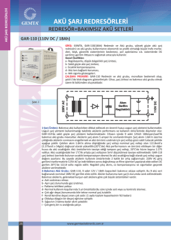 GAR-110 (110VDC/18Ah) - Gemta Genel Elektronik San. Tic. A.Ş.