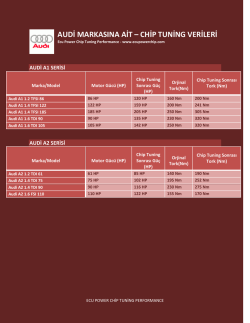 AUDİ MARKASINA AİT &ndash; CHİP TUNİNG VERİLERİ
