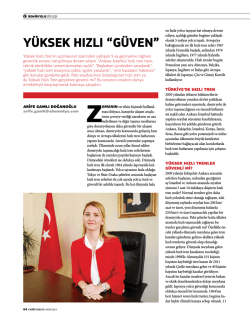 UNIBUSINESS Dergisi - Y&uuml;ksek Hızlı G&uuml;ven / Kasım 2014