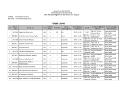 2014-2015 Eğitim &Ouml;ğretin Yılı LİSANS&Uuml;ST&Uuml; Ders Programı